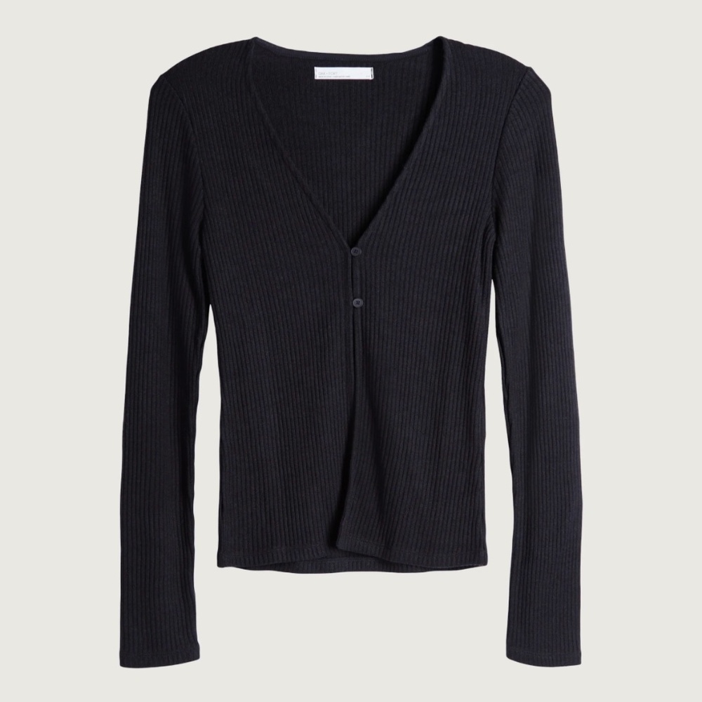 Oak + Fort Rib Open Front Top NWT